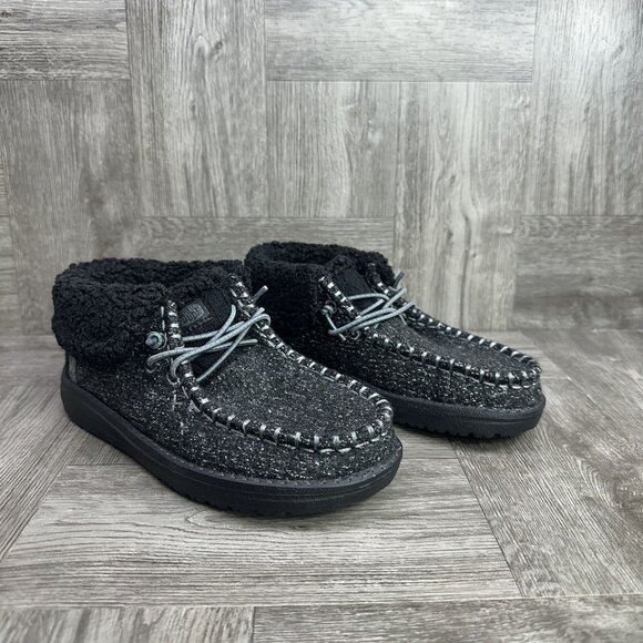 Hey Dude Wendy Fold Kids size 12 Brushed Cozy Slip On Shoes - Picture 5 of 8